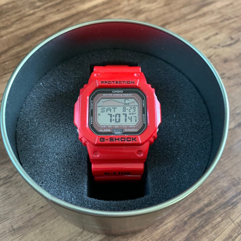 Casio G-Shock G-Lide GLX5600 Surf Watch Red